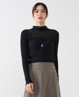 【フリル使いモックネックニット】