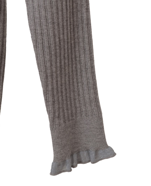 【フリル使いモックネックニット】 詳細画像 トップグレー 12