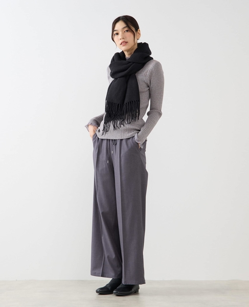 【フリル使いモックネックニット】 詳細画像 トップグレー 2