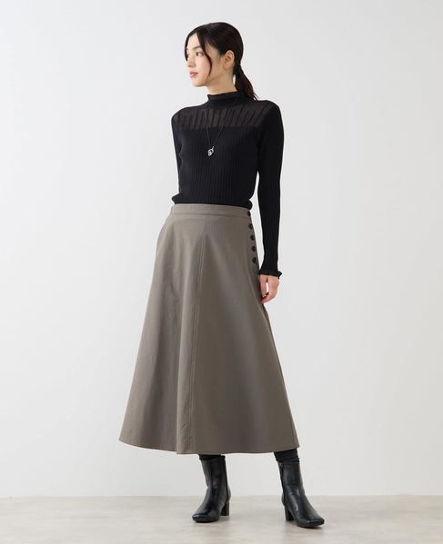 【フリル使いモックネックニット】 詳細画像 ブラック 3