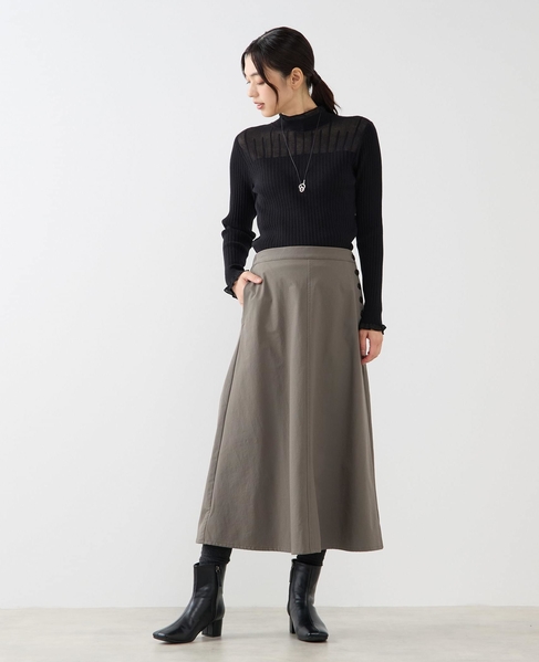 【フリル使いモックネックニット】 詳細画像 ブラック 9