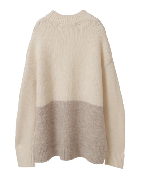 【ヘアリーミックスバイカラーモックネックプルオーバー】 詳細画像 オフホワイト 10