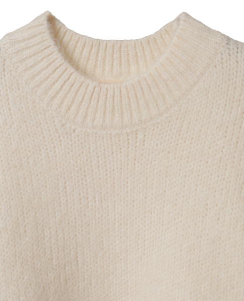 【ヘアリーミックスバイカラーモックネックプルオーバー】 詳細画像 オフホワイト 11