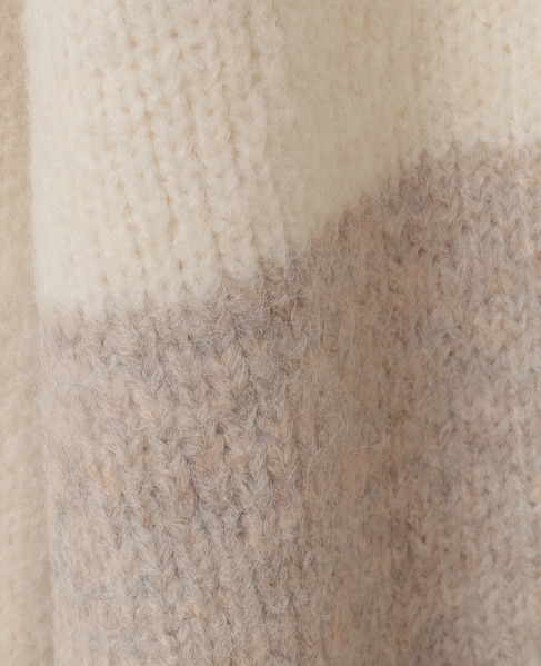 【ヘアリーミックスバイカラーモックネックプルオーバー】 詳細画像 オフホワイト 14