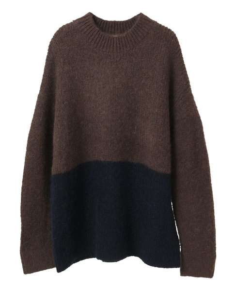 【ヘアリーミックスバイカラーモックネックプルオーバー】 詳細画像 ブラウン 9