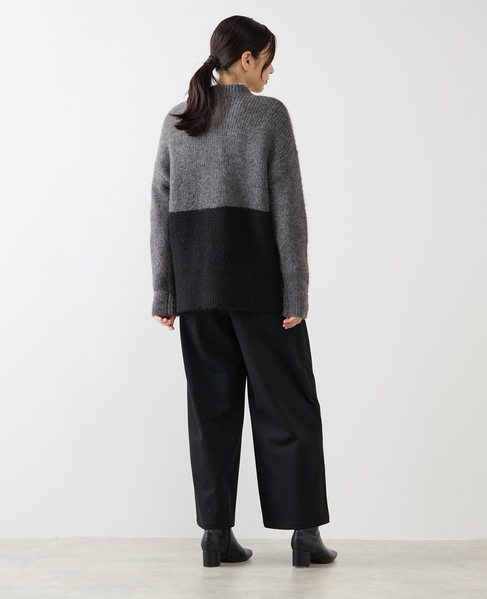 【ヘアリーミックスバイカラーモックネックプルオーバー】 詳細画像 チャコールグレー 6