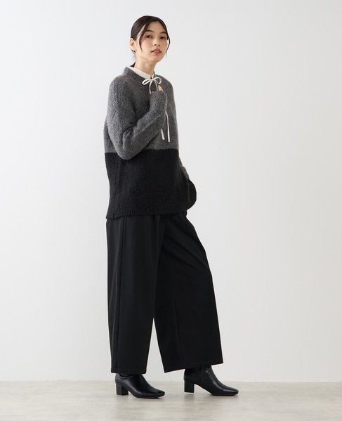 【ヘアリーミックスバイカラーモックネックプルオーバー】 詳細画像 チャコールグレー 8