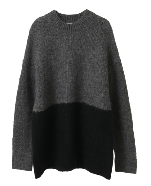 【ヘアリーミックスバイカラーモックネックプルオーバー】 詳細画像 チャコールグレー 9