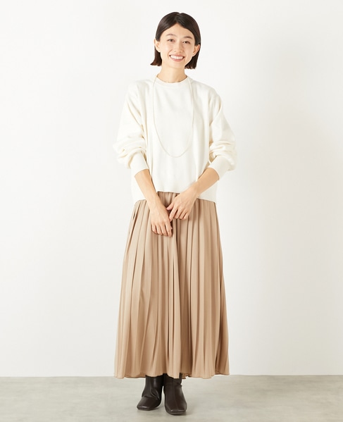 【ニットプルオーバー＆プリーツスカート】 詳細画像 アイボリー 1