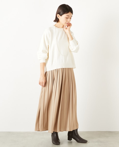 【ニットプルオーバー＆プリーツスカート】 詳細画像 アイボリー 6