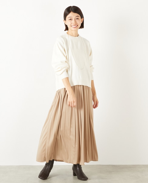 【ニットプルオーバー＆プリーツスカート】 詳細画像 アイボリー 7
