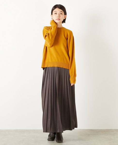 【ニットプルオーバー＆プリーツスカート】 詳細画像 マスタード 1