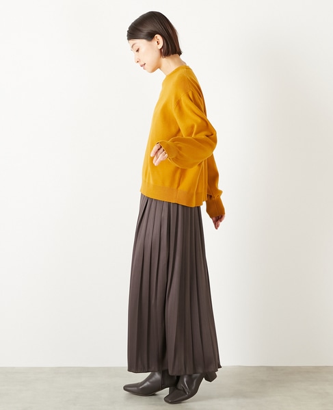 【ニットプルオーバー＆プリーツスカート】 詳細画像 マスタード 3