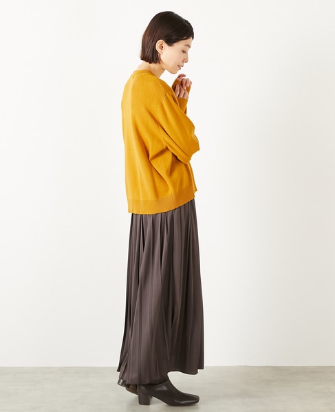 【ニットプルオーバー＆プリーツスカート】 詳細画像 マスタード 5