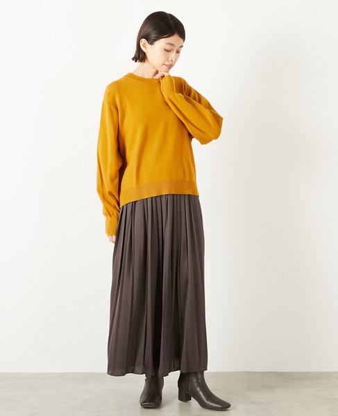 【ニットプルオーバー＆プリーツスカート】 詳細画像 マスタード 7