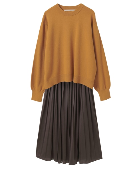 【ニットプルオーバー＆プリーツスカート】 詳細画像 マスタード 9