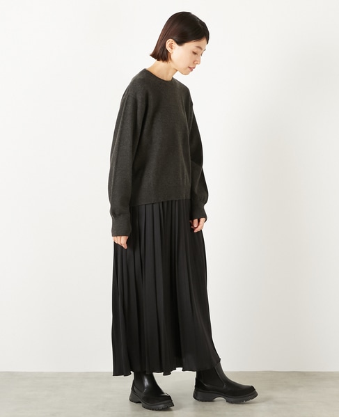 【ニットプルオーバー＆プリーツスカート】 詳細画像 チャコールグレー 6