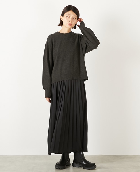 【ニットプルオーバー＆プリーツスカート】 詳細画像 チャコールグレー 8