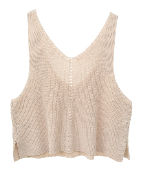 《追加》【麻タッチ片畦キャミ型ベスト】 詳細画像 ベージュ 10