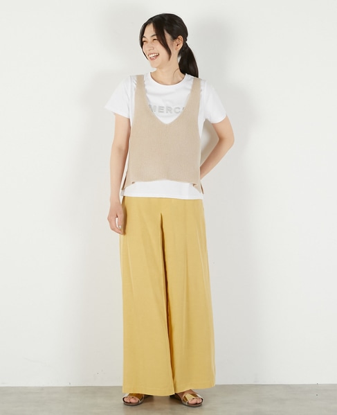 《追加》【麻タッチ片畦キャミ型ベスト】 詳細画像 ベージュ 2