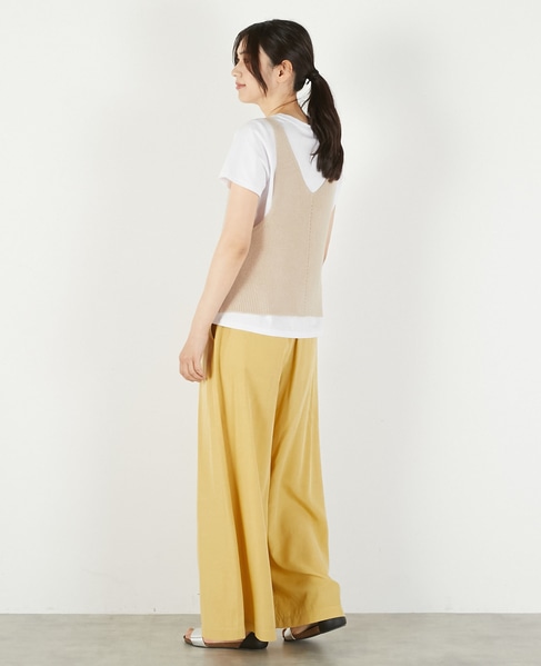 《追加》【麻タッチ片畦キャミ型ベスト】 詳細画像 ベージュ 4