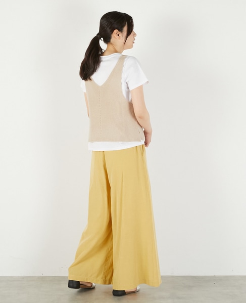 《追加》【麻タッチ片畦キャミ型ベスト】 詳細画像 ベージュ 6