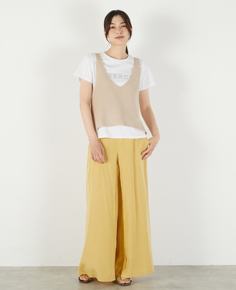 《追加》【麻タッチ片畦キャミ型ベスト】 詳細画像 ベージュ 8