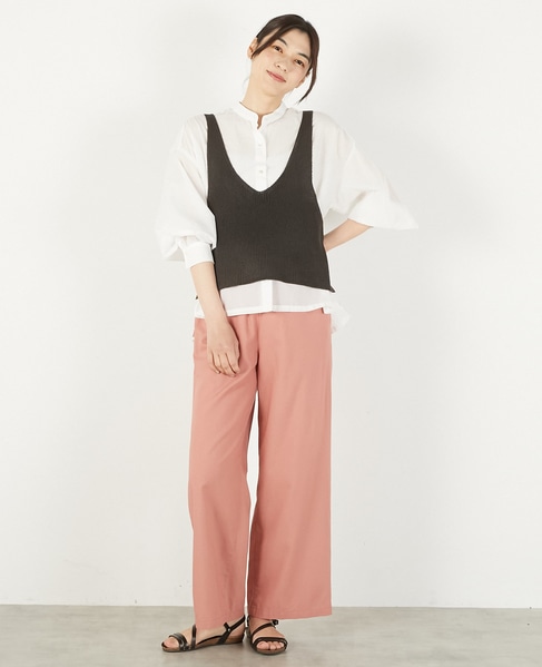 《追加》【麻タッチ片畦キャミ型ベスト】 詳細画像 チャコールグレー 2