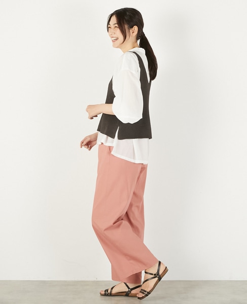 《追加》【麻タッチ片畦キャミ型ベスト】 詳細画像 チャコールグレー 4