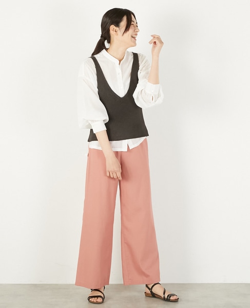 《追加》【麻タッチ片畦キャミ型ベスト】 詳細画像 チャコールグレー 7