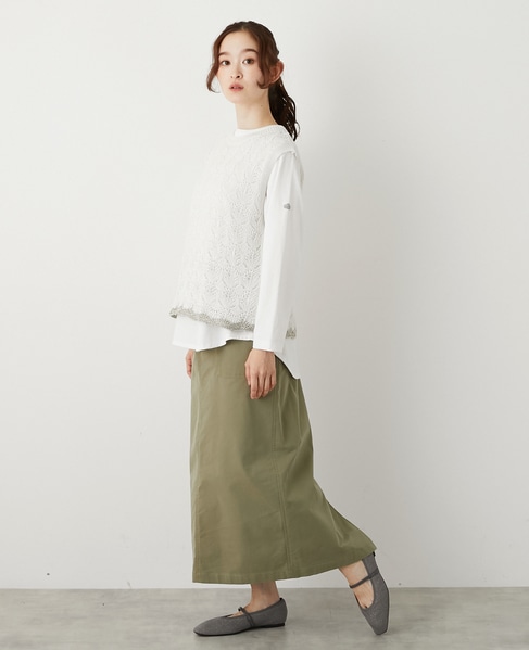 【カギ針金糸入りクレーネックベスト】 詳細画像 グレー系その他 4