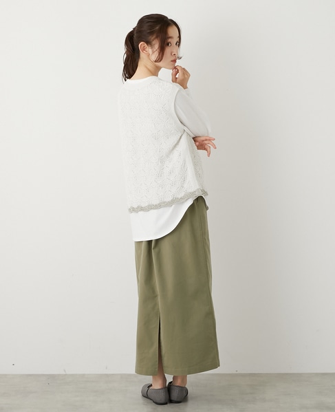 【カギ針金糸入りクレーネックベスト】 詳細画像 グレー系その他 5