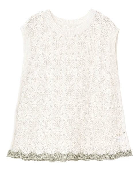 【カギ針金糸入りクレーネックベスト】 詳細画像 グレー系その他 8