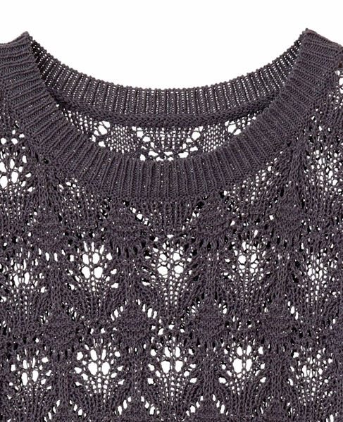 【カギ針金糸入りクレーネックベスト】 詳細画像 チャコールグレー 11