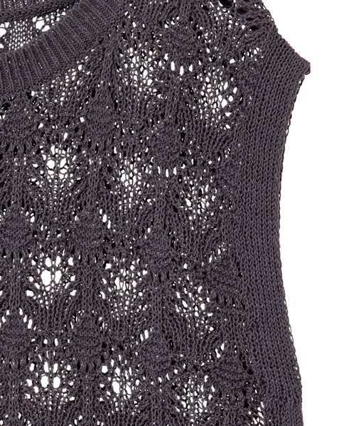 【カギ針金糸入りクレーネックベスト】 詳細画像 チャコールグレー 12