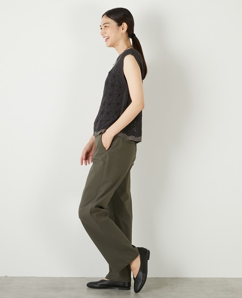 【カギ針金糸入りクレーネックベスト】 詳細画像 チャコールグレー 4