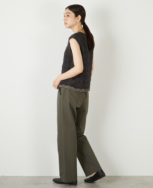 【カギ針金糸入りクレーネックベスト】 詳細画像 チャコールグレー 5