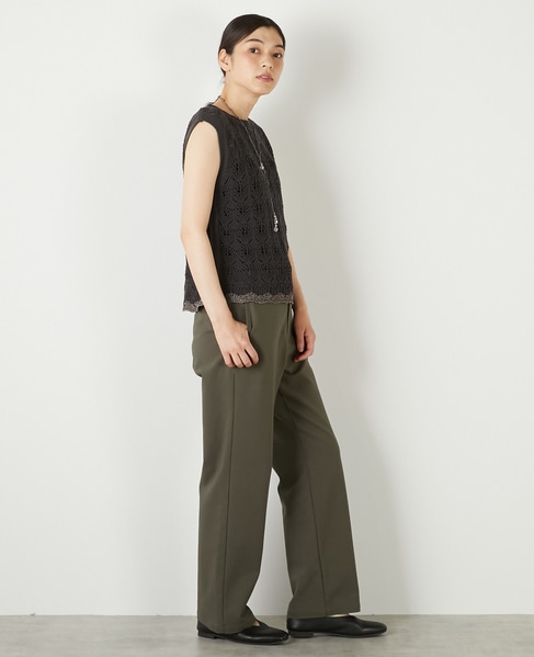 【カギ針金糸入りクレーネックベスト】 詳細画像 チャコールグレー 7