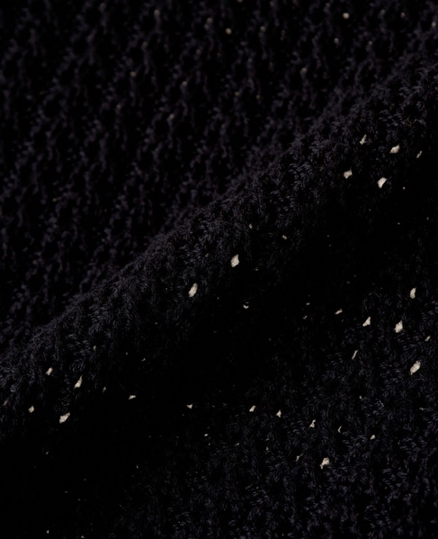 【コットンアクリル変わり編みクルーベスト】 詳細画像 ブラック 16