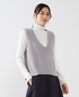 【モール糸Vネックベスト】