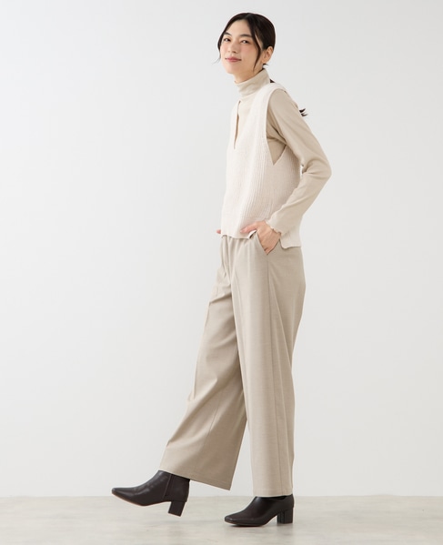 【モール糸Vネックベスト】 詳細画像 アイボリー 3