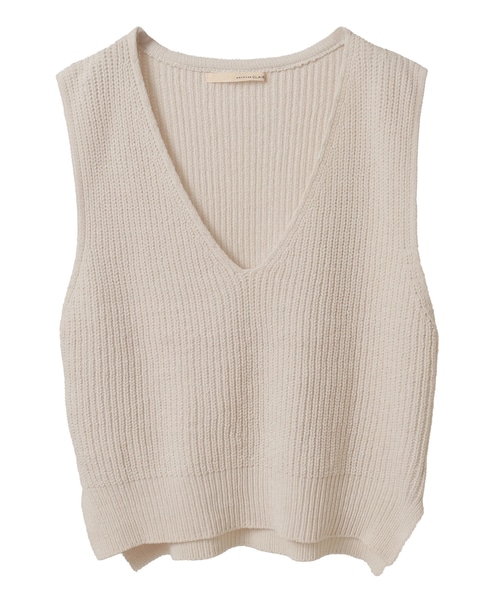 【モール糸Vネックベスト】 詳細画像 アイボリー 9