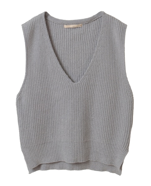 【モール糸Vネックベスト】 詳細画像 グレー 10