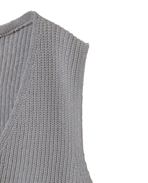 【モール糸Vネックベスト】 詳細画像 グレー 13