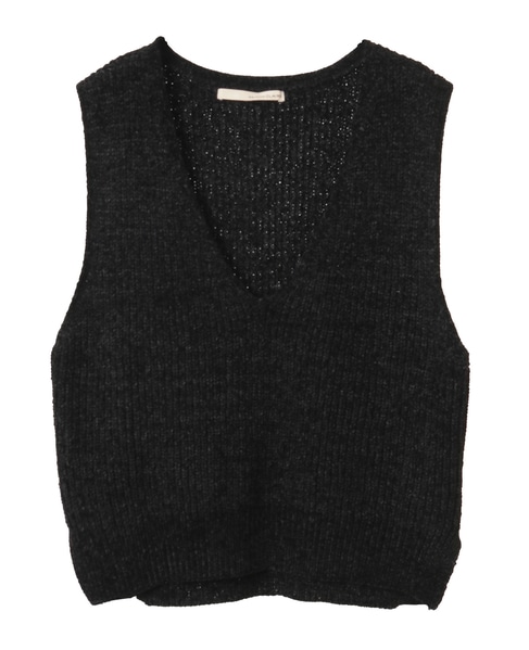 【モール糸Vネックベスト】 詳細画像 ブラック 10