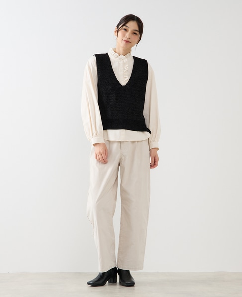 【モール糸Vネックベスト】 詳細画像 ブラック 2