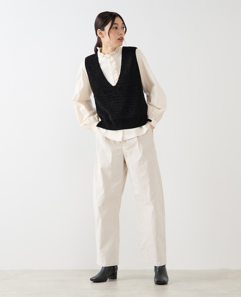 【モール糸Vネックベスト】 詳細画像 ブラック 3