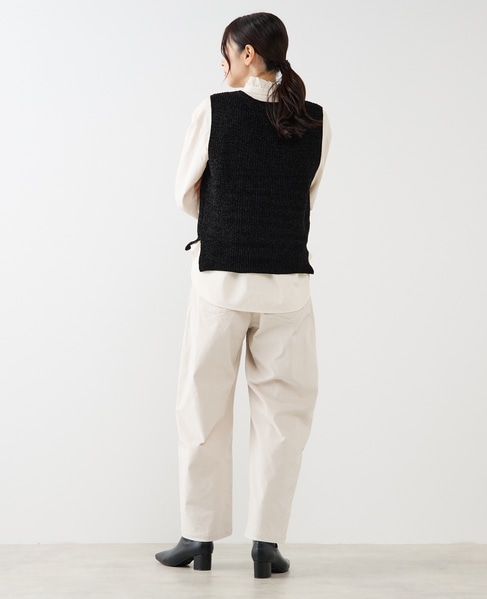 【モール糸Vネックベスト】 詳細画像 ブラック 6