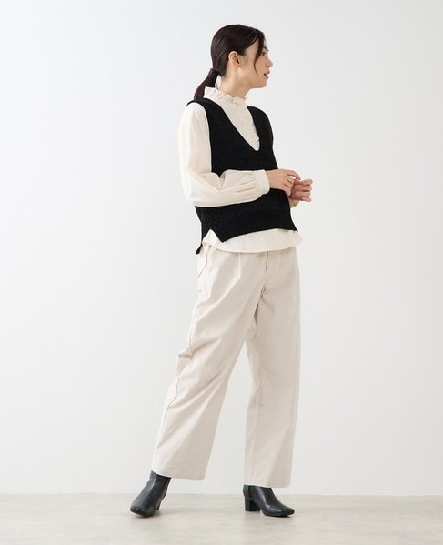 【モール糸Vネックベスト】 詳細画像 ブラック 8