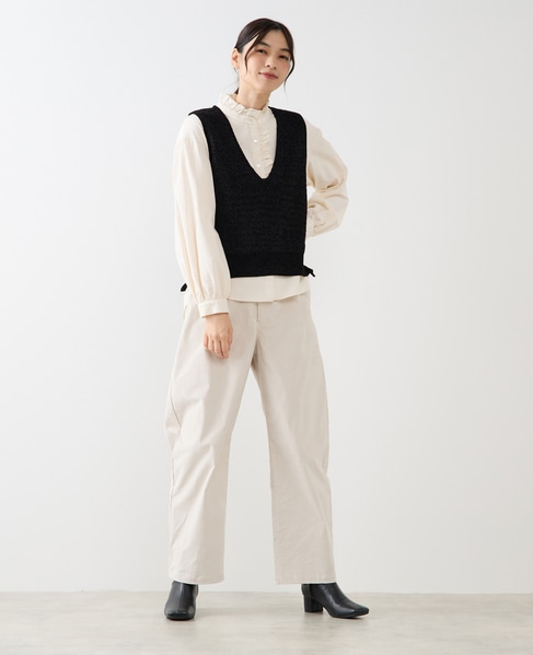 【モール糸Vネックベスト】 詳細画像 ブラック 9